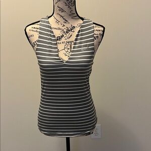 Nike Gray Striped Women's Tennis Tank